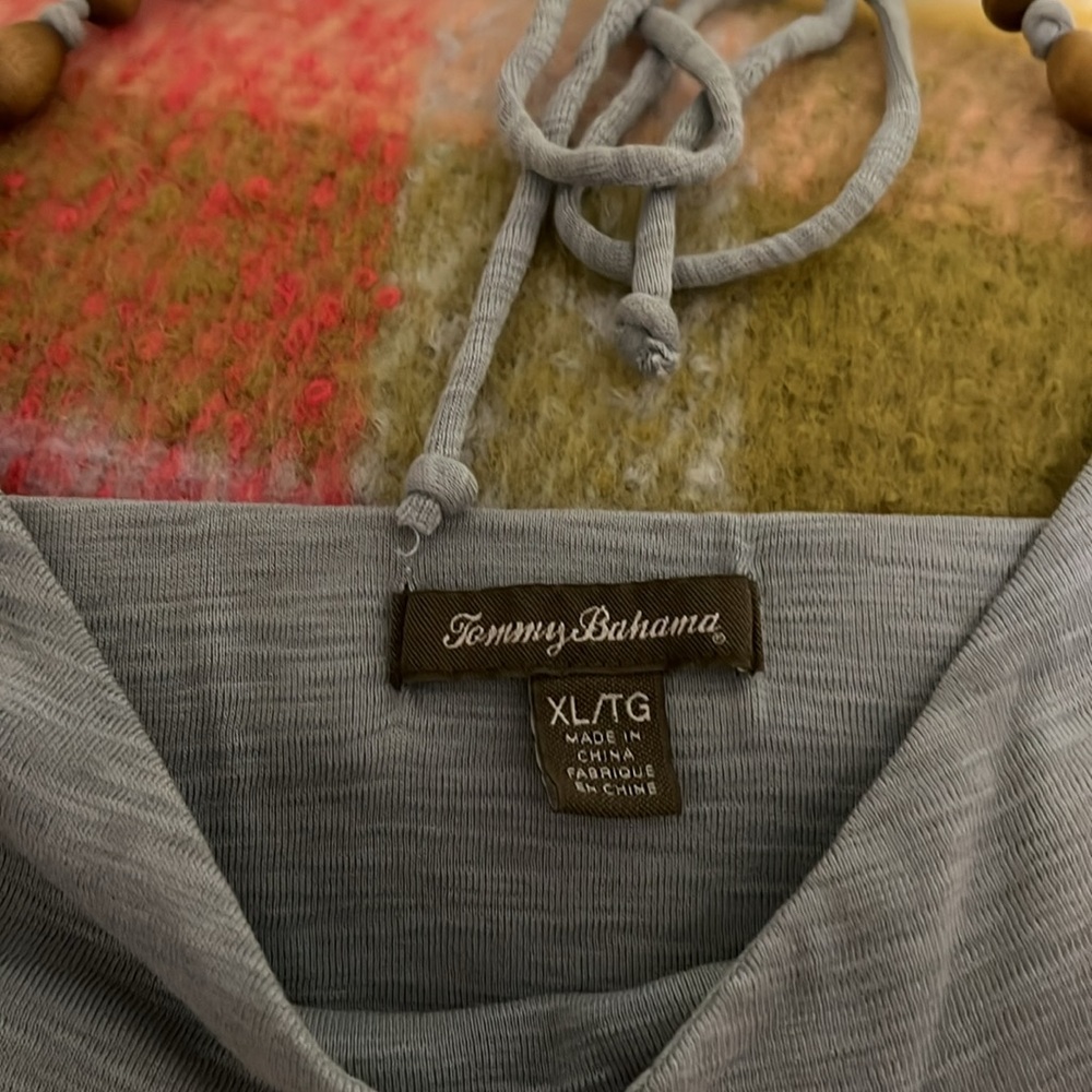 NWOT Tommy Bahama Ashby Rib Halter Dress in pretty gray/blue color!!! - Picture 2 of 4
